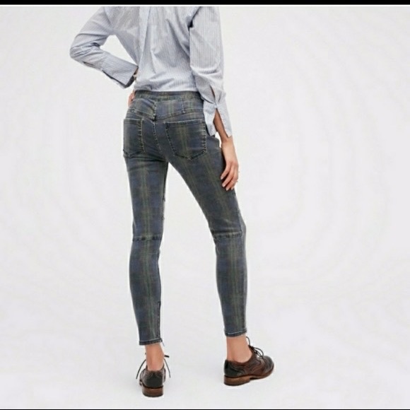 FREE PEOPLE Lennon Plaid Jeans - Picture 3 of 5